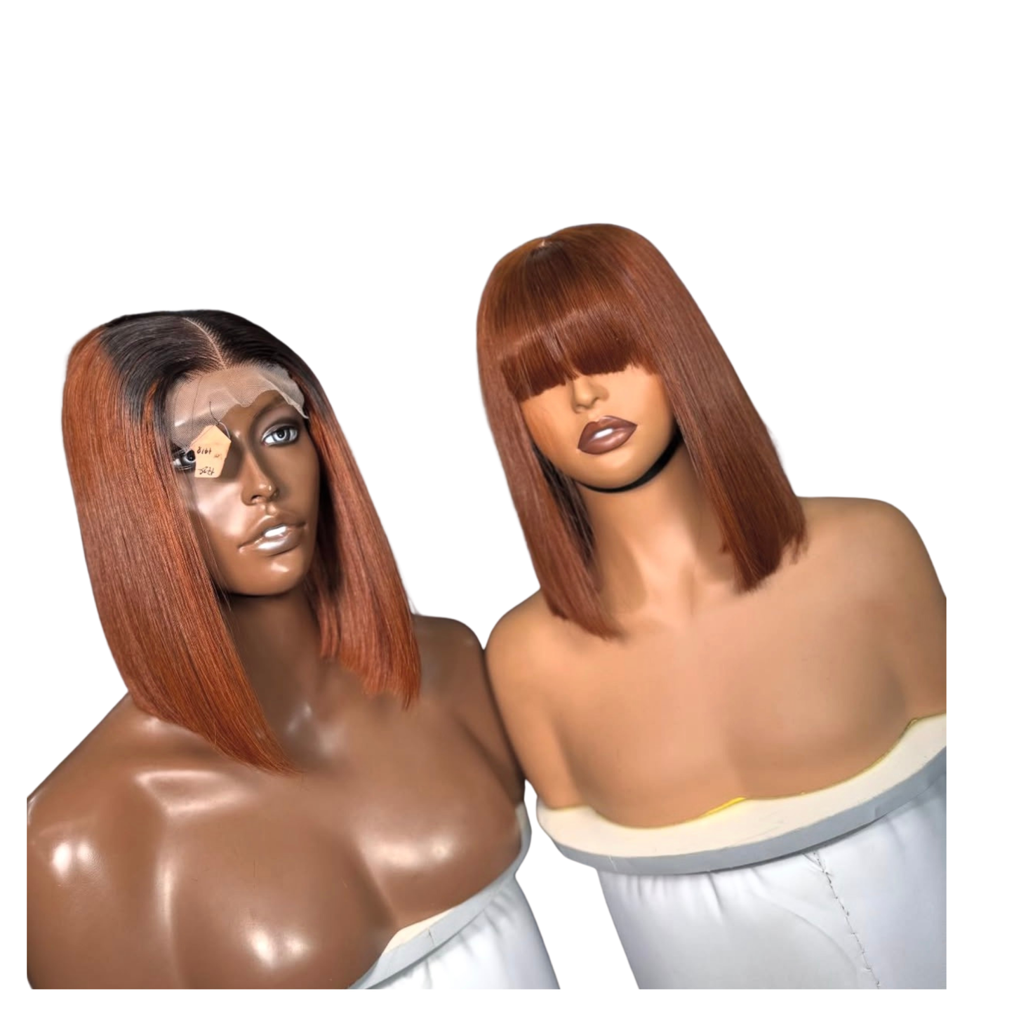 Copper auburn bone straight with matching 2 by 4 closure