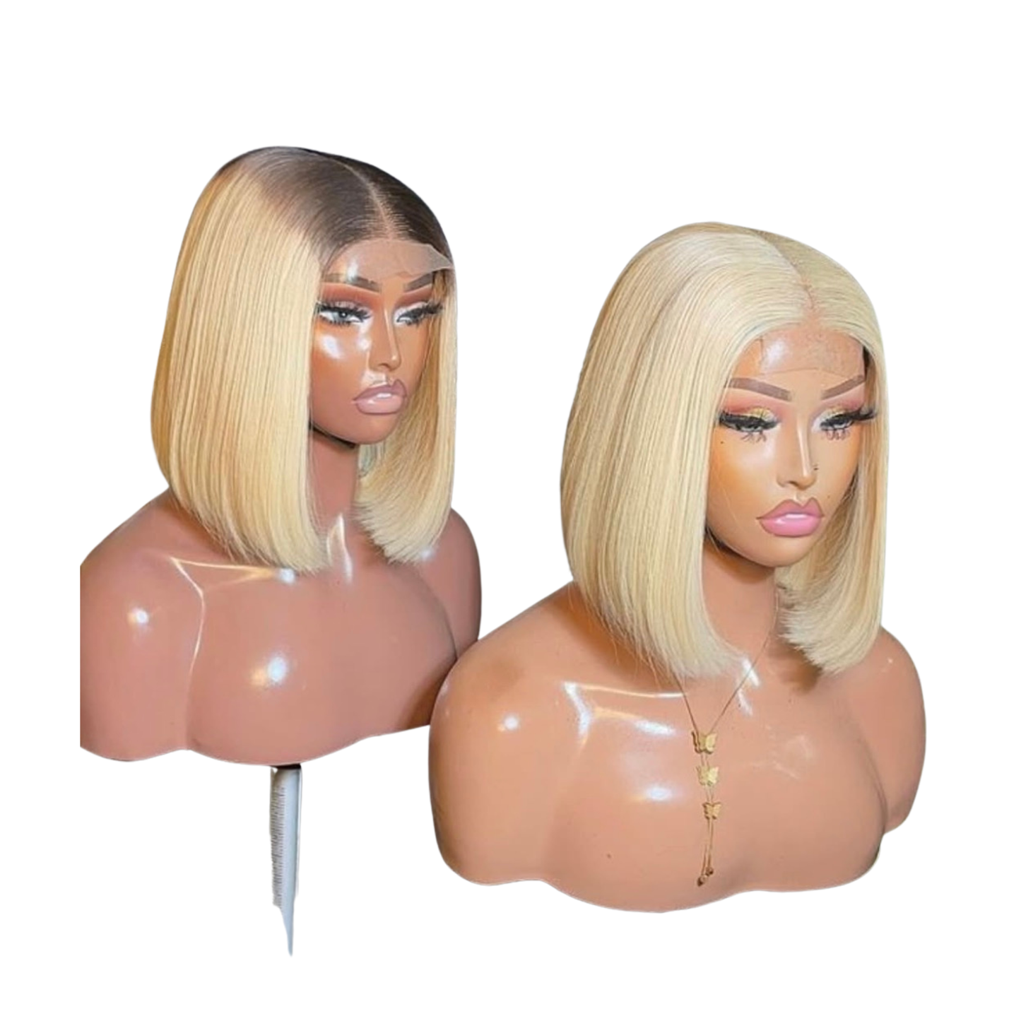 10 inches blonde bonestraight with 2 by 4 closure