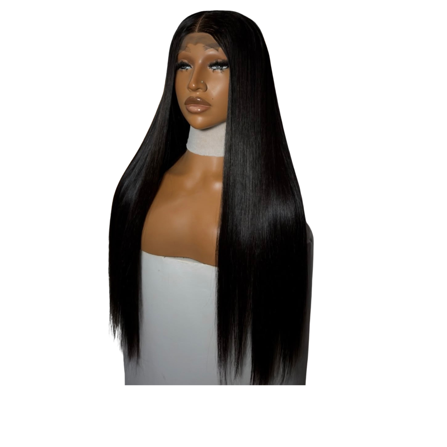 24 inches natural color bonestraight with 2 by 4 Closure