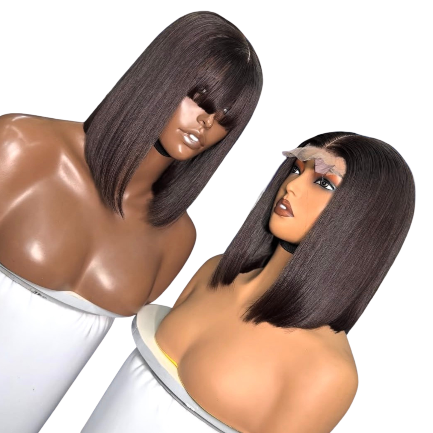 10 inches natural Color bone straight with 2 by 4 closure