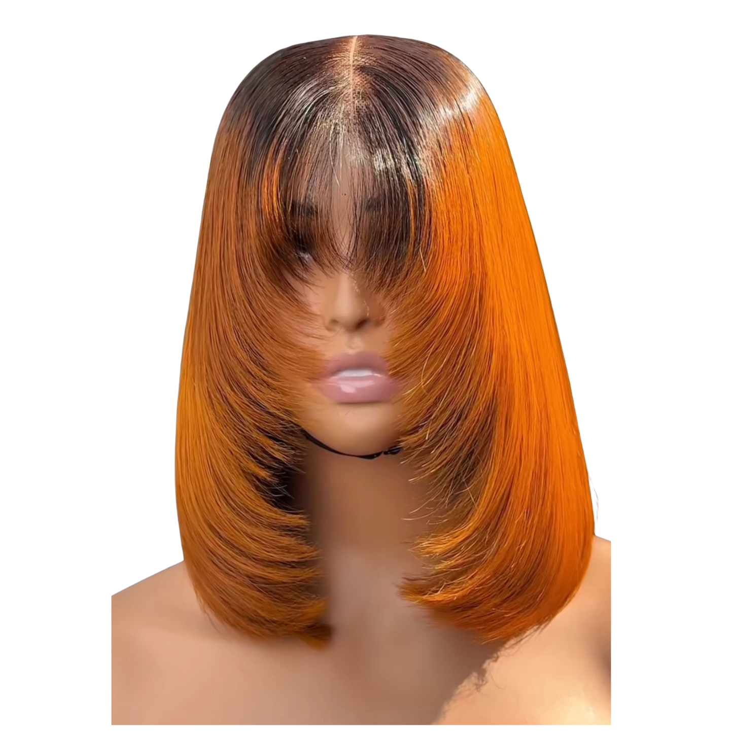 10 inches layered ginger bonestraight with fringe