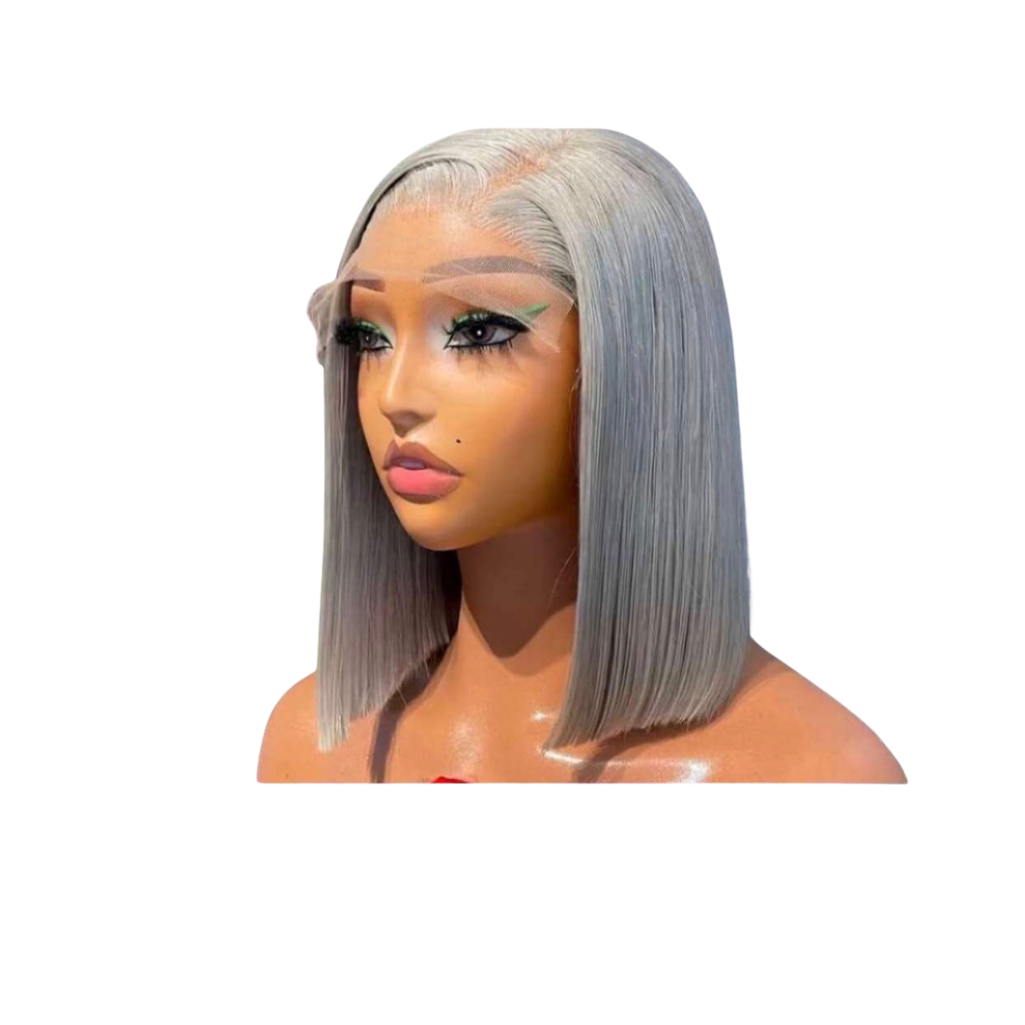 10 inches grey bonestraight with 5 by 5 closure
