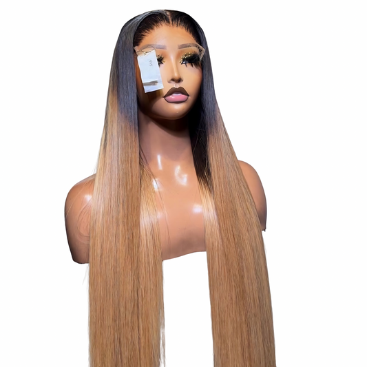 26 inches ombré bonestraight with 5 by 5 HD lace