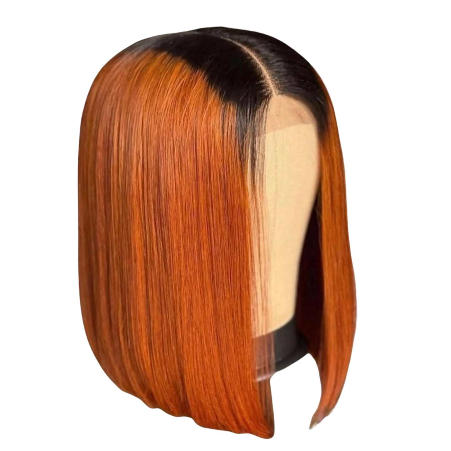 10 inches ginger bone-straight with 2 by 4 closure