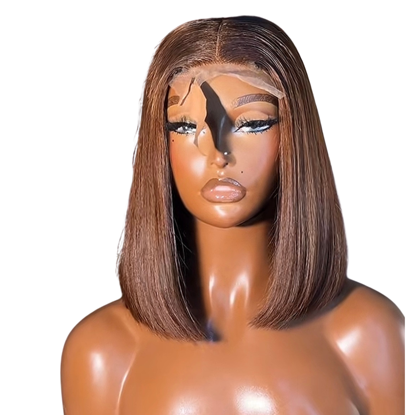 10 inches brown bone-straight with 2 by 4 closure